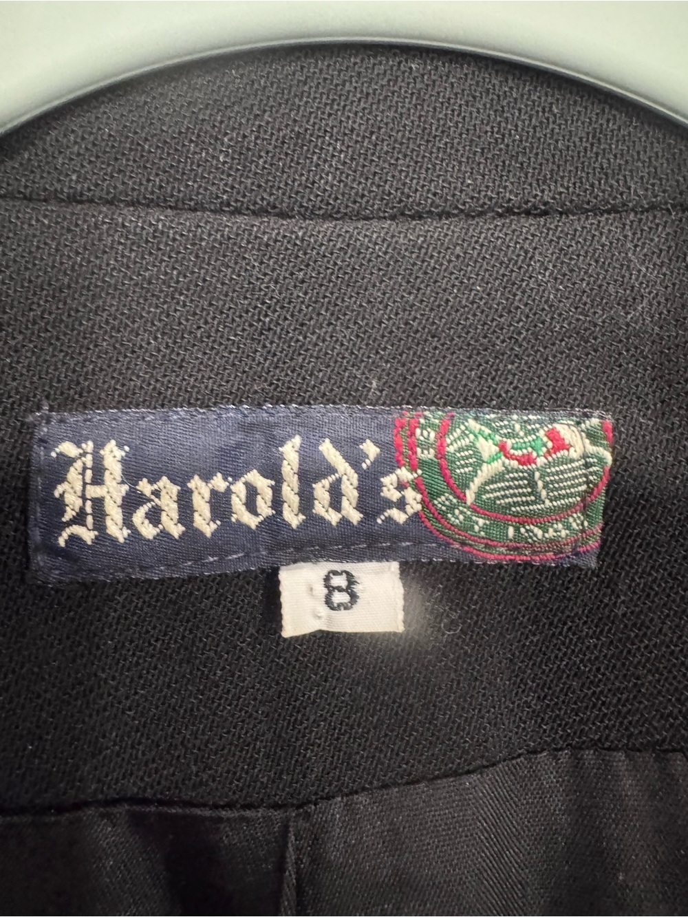 Vintage Harold’s Black Double Breasted Blazer 100% Wool Womens Sz 8 - Picture 2 of 9
